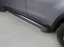 Пороги алюминиевые "Slim Line Silver" 1720 мм для Mitsubishi ASX I Рестайлинг 2