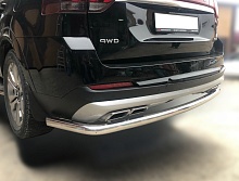 Защита заднего бампера угловая большая d60 мм для Kia Mohave I Рестайлинг 2