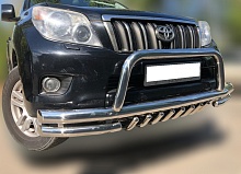 Защита переднего бампера зубья+скоба d76/60/42 мм для Toyota Land Cruiser Prado 150 Series