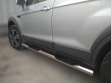 Пороги труба с проступью d76 мм для Chevrolet Captiva I Рестайлинг