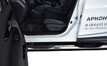 Пороги труба с проступью d76 мм для Nissan Qashqai II Рестайлинг