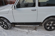 Пороги с накладным листом d53 мм для LADA (ВАЗ) 2121 (4x4) I Рестайлинг (2020)