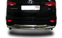 Защита заднего бампера двойная d60/42 мм для Hyundai Santa Fe III