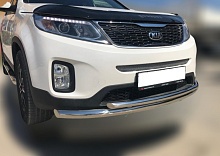 Защита переднего бампера двойная d60/42 мм для Kia Sorento II Рестайлинг