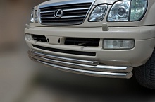 Защита переднего бампера тройная d60/60/42 мм для Lexus LX II