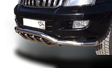Защита переднего бампера двойная волна+зубья d60/42 мм для Toyota Land Cruiser Prado 120 Series Рестайлинг