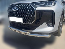 Защита переднего бампера двойная с перемычками d60/42 мм для Chery Tiggo 7L I