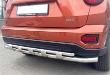 Защита заднего бампера двойная с перемычками d60/42 мм для Haval H7 I