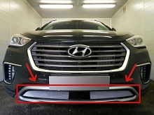 Защитная сетка радиатора низ 2 части, с датчиком ACC для Hyundai Grand Santa Fe I Рестайлинг