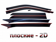 Дефлекторы окон 2D с хром накладками 6 шт. для Toyota Sequoia III