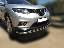 Защита переднего бампера двойная d60/42 мм для Nissan X-Trail III