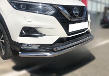 Защита переднего бампера двойная с двумя подгибами d60/42 мм для Nissan Qashqai II Рестайлинг