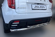 Защита заднего бампера двойная с перемычками d60/42 мм для Haval Jolion I Рестайлинг