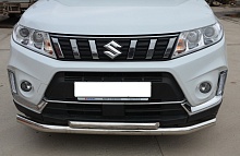Защита переднего бампера двойная d60/42 мм для Suzuki Vitara II Рестайлинг