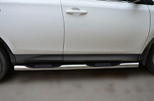 Пороги труба с проступью d76 мм для Toyota RAV4 IV (XA40)