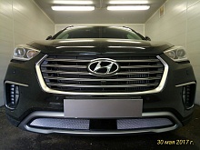 Защитная сетка радиатора низ 2 части, с датчиком ACC для Hyundai Grand Santa Fe I Рестайлинг