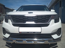 Защита переднего бампера с перемычками d60/42 мм для Kia Seltos I