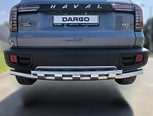 Защита заднего бампера двойная с перемычками d60/42 мм для Haval Dargo