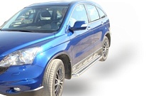 Пороги с накладным листом d53 мм для Honda CR-V IV