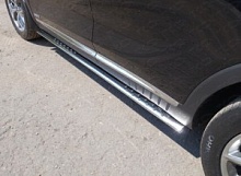 Пороги овальные с проступью 75х42 мм для Kia Sorento III Prime