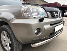 Защита переднего бампера d60 мм для Nissan X-Trail I Рестайлинг