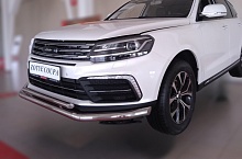 Защита переднего бампера двойная d60/42 мм для Zotye Coupa I