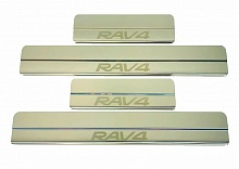 Накладки на пороги из нержавеющей стали 4шт. для Toyota RAV4 V (XA50)