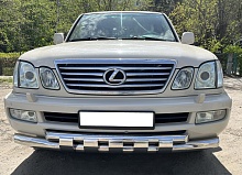 Защита переднего бампера двойная с перемычками d76/60 мм для Lexus LX II