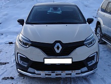 Защита переднего бампера с декором d60/60 мм для Renault Kaptur I