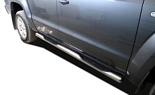Пороги труба с проступью d76 мм для Volkswagen Amarok I Рестайлинг