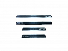 Накладки на пороги нержавеющая сталь под карбон 4шт. для Volkswagen Jetta VII