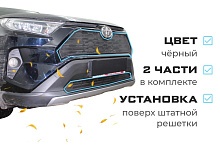 Комплект сеток black верх и низ для Toyota RAV4 V (XA50)