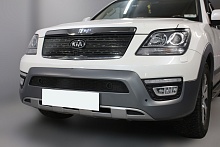 Комплект сеток black верх с камерой и низ с парктрониками для Kia Mohave I Рестайлинг