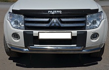 Защита переднего бампера двойная d76/60 мм для Mitsubishi Pajero IV Рестайлинг 2