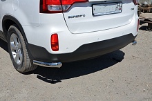Защита заднего бампера угловая d60 мм для Kia Sorento II Рестайлинг