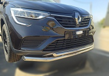 Защита переднего бампера двойная d60/42 мм для Renault Arkana I