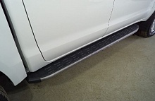 Пороги алюминиевые с пластиковой накладкой карбон 1920 мм для Sollers ST8