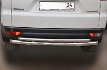 Защита заднего бампера двойная d60/42 мм для Mitsubishi Pajero Sport II