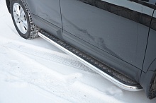 Пороги с накладным листом d53 мм для Nissan Qashqai+2 I