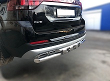 Защита заднего бампера с перемычками d60/42 мм для Kia Mohave I Рестайлинг 2