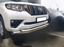 Защита переднего бампера двойная с подгибами d76/60 мм для Toyota Land Cruiser Prado 150 Series Рестайлинг 2
