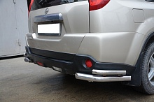 Защита заднего бампера угловая двойная d60/42 мм для Nissan X-Trail II