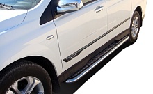 Пороги с накладным листом d53 мм для SsangYong Actyon Sports II