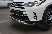 Защита переднего бампера G d60/60 мм для Toyota Highlander III (U50) Рестайлинг
