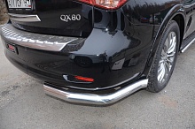 Защита заднего бампера угловая d76 мм для Infiniti QX56 II