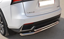 Защита заднего бампера двойная d60/42 мм для Lexus NX I Рестайлинг