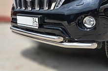 Защита переднего бампера двойная d60/60 мм для Toyota Land Cruiser Prado 150 Series Рестайлинг 1
