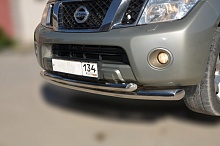 Защита переднего бампера двойная d76/60 мм для Nissan Pathfinder III Рестайлинг