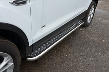 Пороги с накладным листом d53 мм для Ford Kuga II Рестайлинг