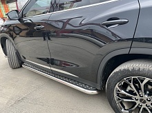 Пороги с накладным листом d53 мм для EXEED TXL I